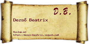 Dezső Beatrix névjegykártya